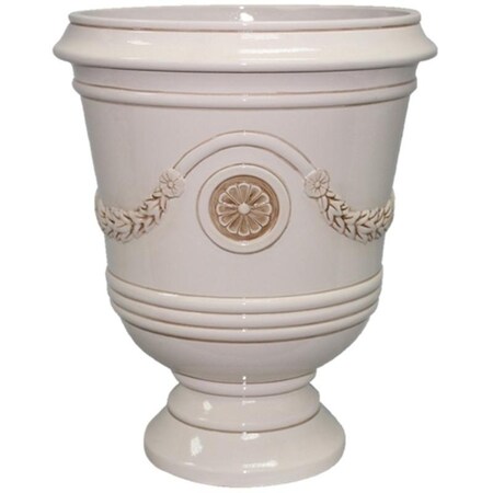 Southern Patio Porter Urn, 1512 in W, 1512 in D, CeramicResin Composite, Ivory, Gloss CMX-047032